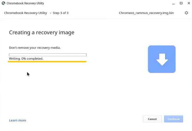 Waiting Chromebook Recovery Utility