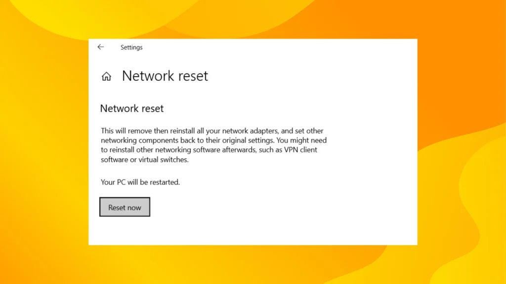 Reset Network Settings